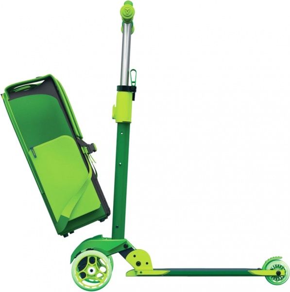 Самокат Yvolution с рюкзаком Y Glider To Go XL зеленый 100913 