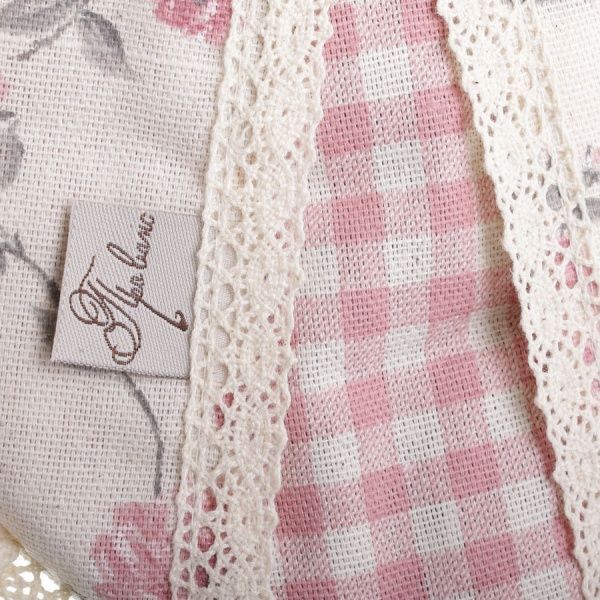 Прихватка Серце з трояндами рожевий в клітинку Прованс 