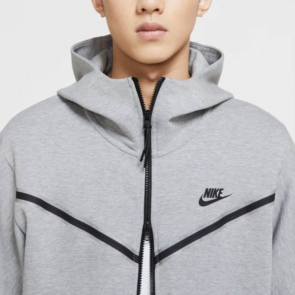 Джемпер Nike M NSW TCH FLC HOODIE FZ WR CU4489-063 р. 2XL серый меланж