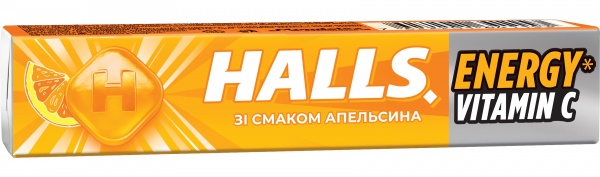 Льодяники Halls з вітаміном С зі смаком апельсина 25,2 г