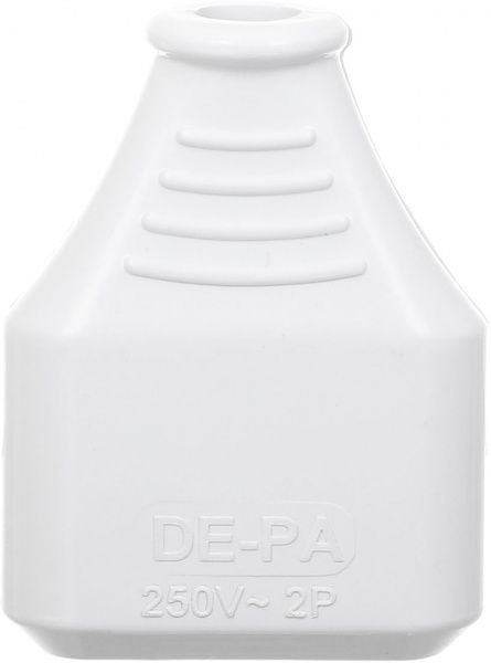 Гніздо De-Pa 11110 без заземлення 220В 10А IP20 пластик білий