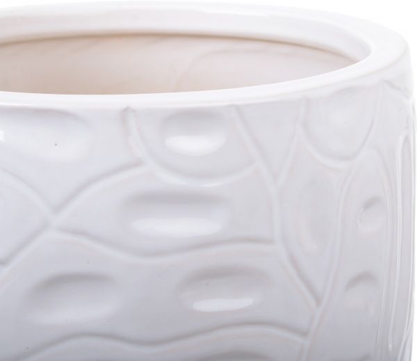 Горщик Viet Thanh Ceramic з блюдцем абстракція 22х20 см VT.10843-2 круглий білий 