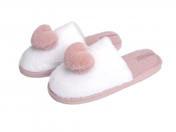 Капці домашні Twins HS-LUX хутрянi Серце р. 38-39 білий 