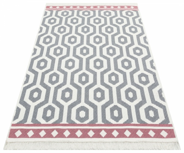 Килим Ekohali Arya AR 17 Grey Pink 120x180 см двосторонній 