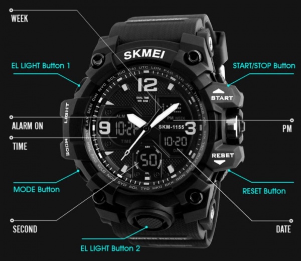 Часы тактические Hamlet 1155 Skmei black (NULL)