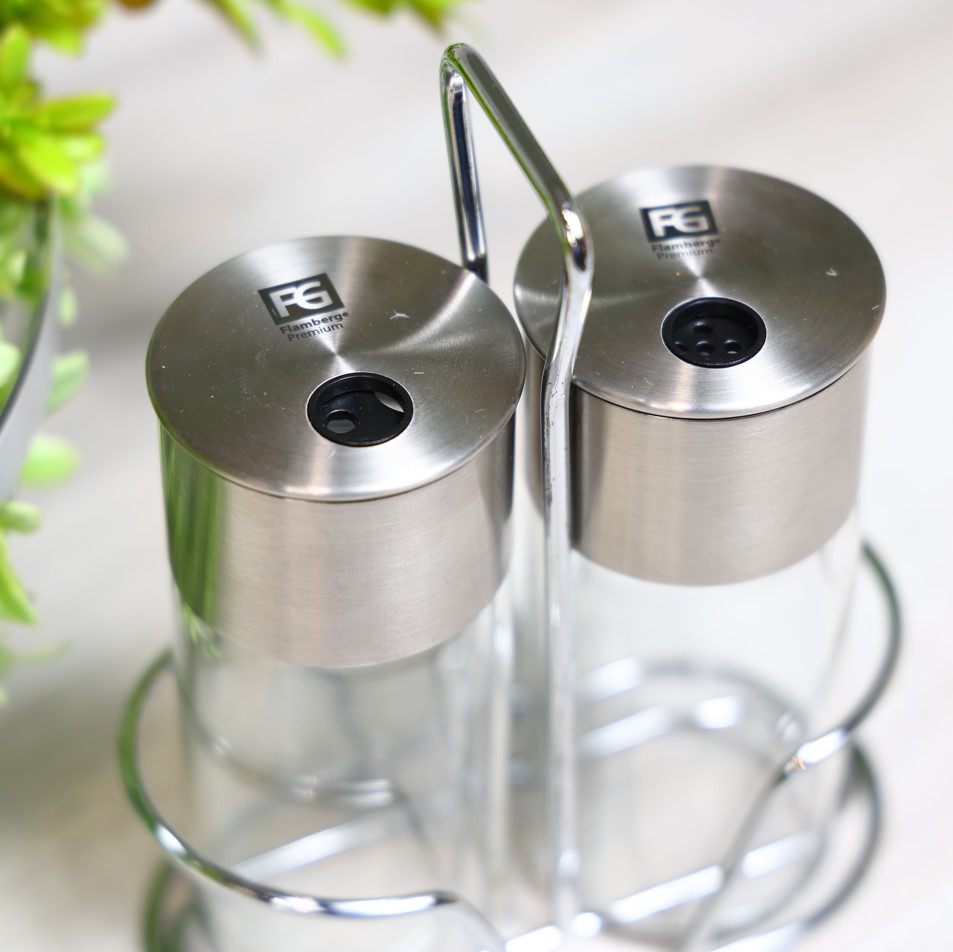 Набор для соли и перца Flamberg Premium на подставке Sydney 130 мл