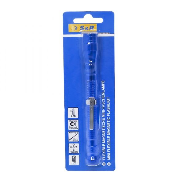 Фонарь магнитный телескопический до 1.3 кг LED LR44 S&R 290150370