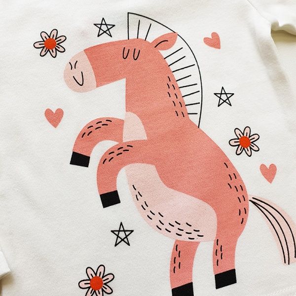 Футболка для девочек Colibri р.80 бежевый с рисунком G4074 