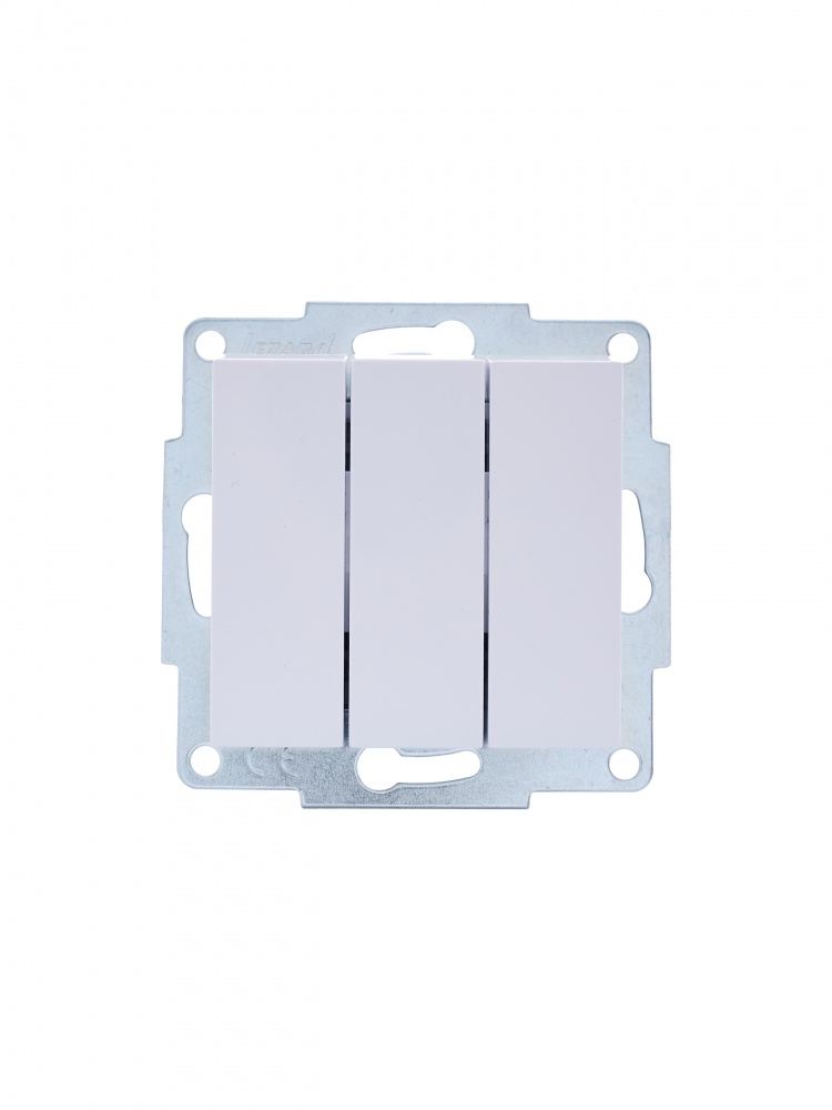 Выключатель трехклавишный Lezard Vesna белый 742-0288-109