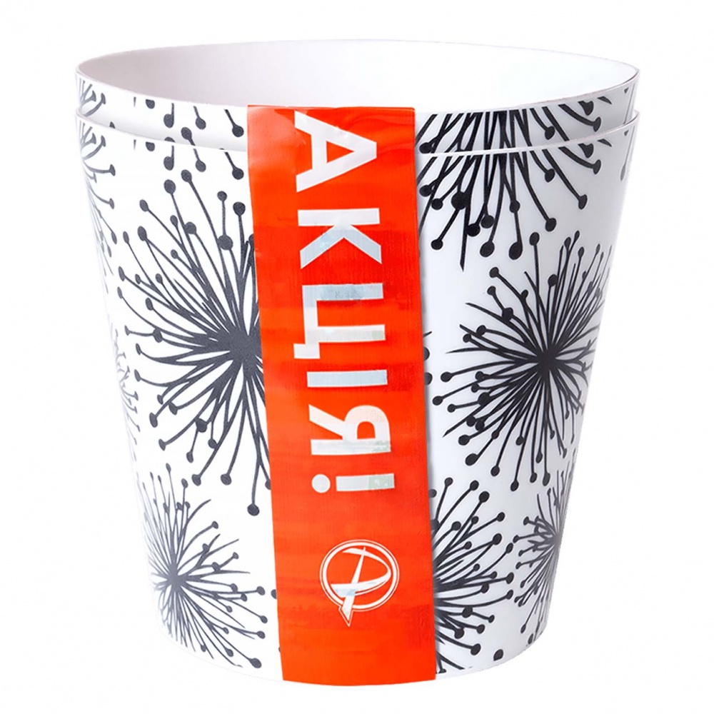 Вазон пластик Деко 16х15,5 см комплект 3 шт. круглий мікс 1,8 л Алеана (117003)