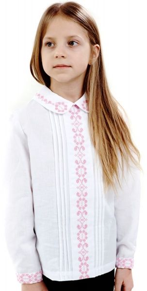 Блуза для девочки 707-14/09 р.104-110 белый 
