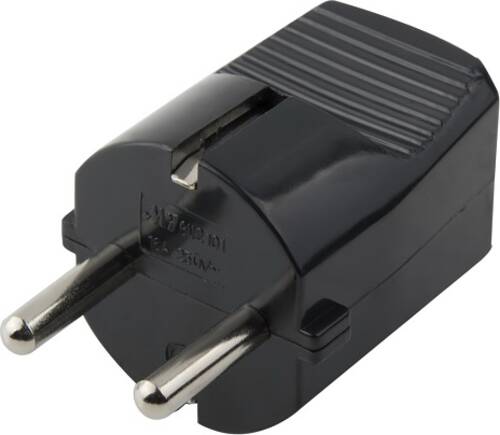 Электровилка Electraline с заземлением 220В 10А термопласт черный