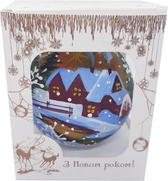 Подарункова куля Юріта d 100 мм Пейзаж 100383M прозорий