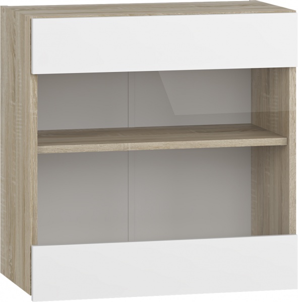 Шкаф верхний с витриной МС Снежана 60х61х31,5 см, белый Грейд