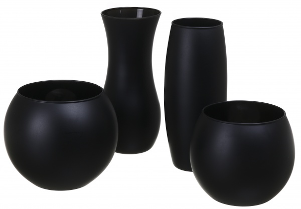 Ваза стеклянная Soft шар 15 см черная 