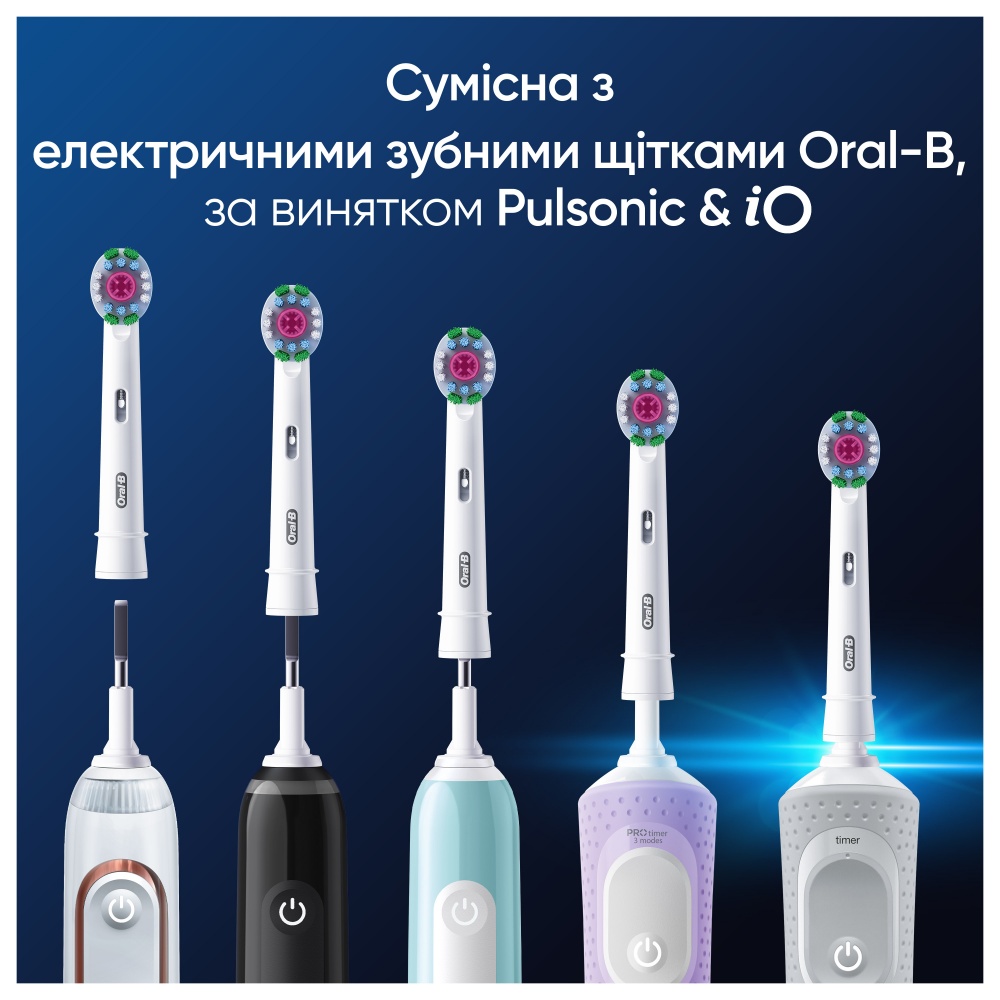 Насадки для электрической зубной щетки Oral-B Pro 3D White 4 шт