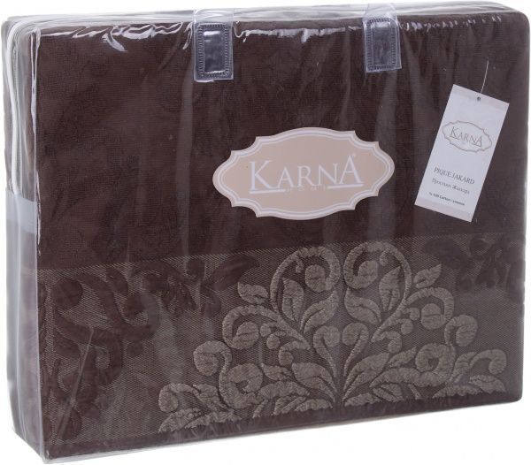 Простынь махровое Ottoman 200x220 см темно-коричневый Karna 
