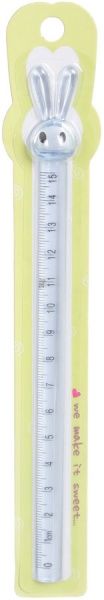 Линейка Ушки зайчонка голубой 15 см