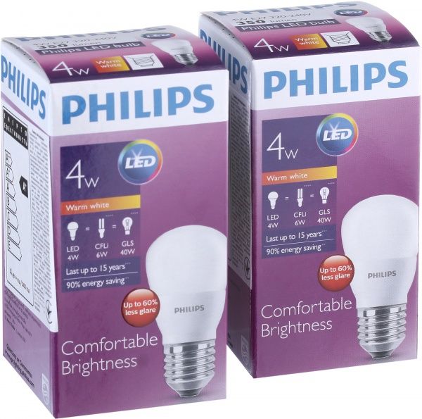 Лампа світлодіодна Philips LEDBulb 4 Вт м’яка біла E27 230 В 3000 К 929001160907/2 