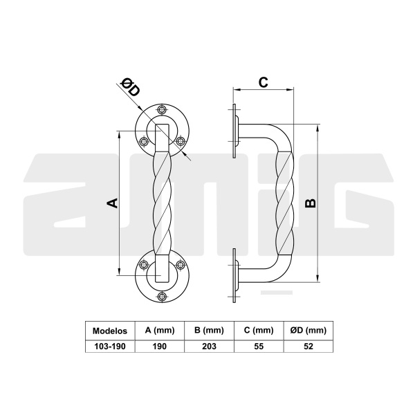 Ручка-скоба Amig мод.103 чорний
