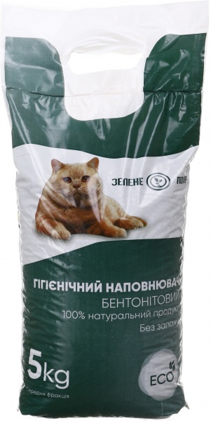 Наповнювач бентонітовий Зелене поле для котячого туалету 5 кг 