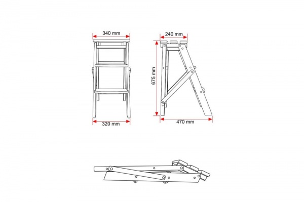Лестница-стул 320х470х675 мм белый белый 