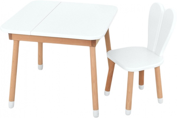 Комплект стол и стул ArinWOOD Зайчик Desk с ящиком белый 04025 
