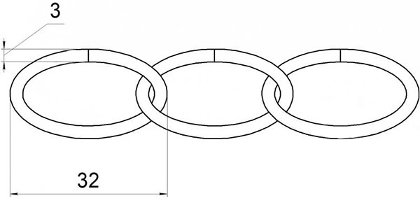 Цепь декоративная 3 мм 1 м черная