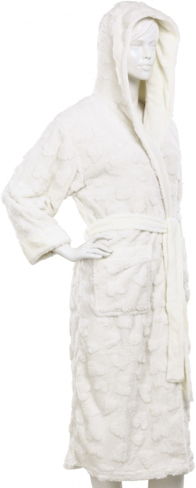 Набор La Nuit халат женский с капюшоном и носками Geneve р. M айвори