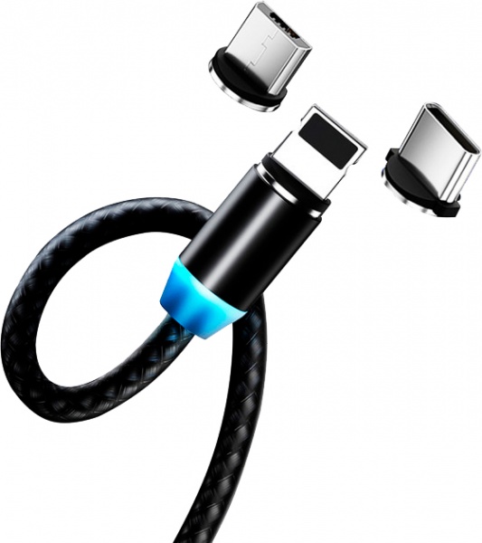 Кабель ColorWay Lightning - USB Type-C 1 м Black (CW-CBUU020-BK) USB - 3B1 Magnetic 2.4A 