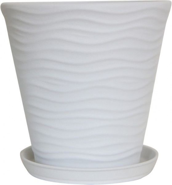 Горщик керамічний Оріана-Запоріжкераміка Нова Хвиля №3 крошка фігурний 5,5 л білий 