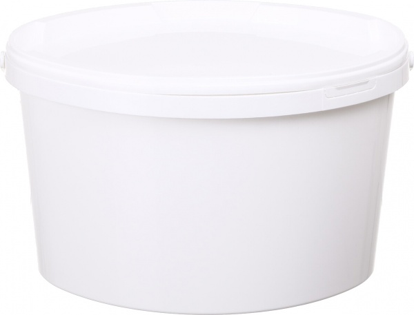 Відро овальне з кришкою пластикова ручка 10 л білий 
