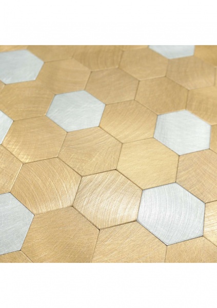 Декоративна панель EMERGO cамоклеюча Шестикутник Золото Home Inspire 