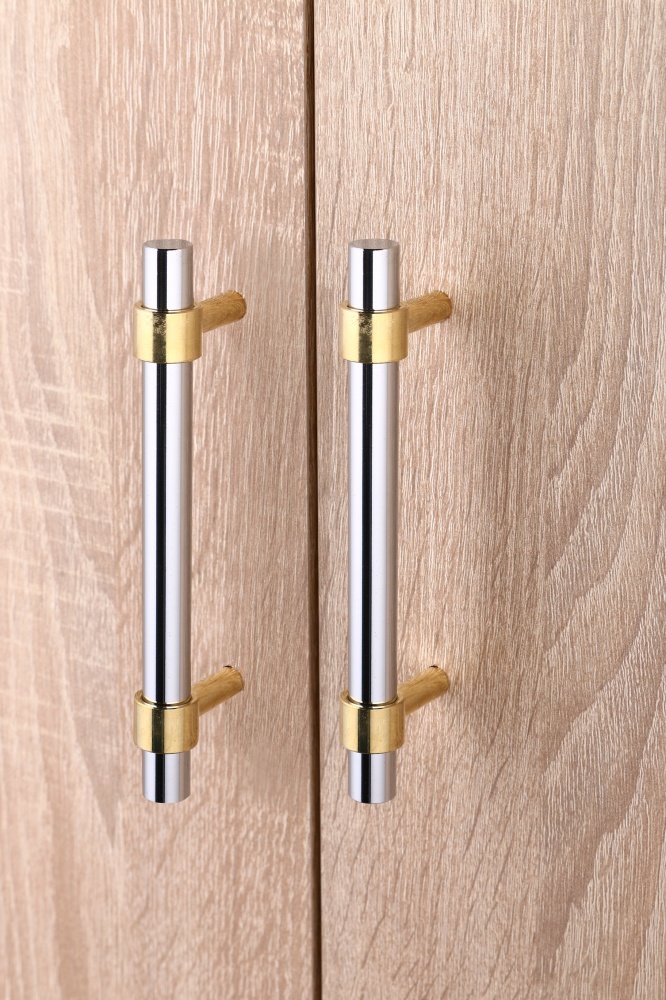 Ручка для меблів рейлінгова 96 мм золото/хром