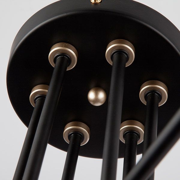 Люстра потолочная Strotskis Nigella 6x60 Вт E27 черный/золото 70052/6 