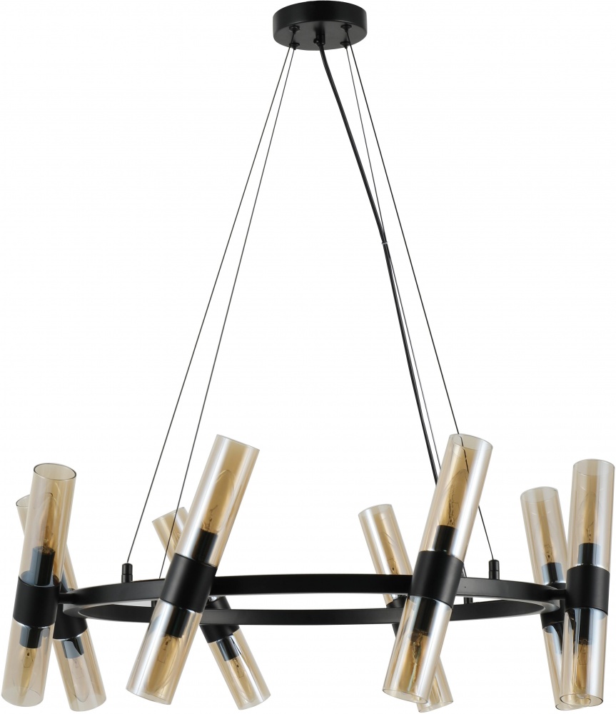 Люстра підвісна Sensio Borealis 16x40 Вт E14 чорний/амбер ALG-74783/16R
