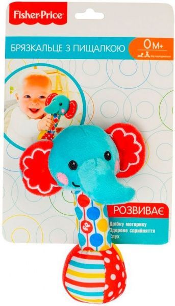 Погремушка Fisher Price с пищалкой Слоненок на планшетке GH62806