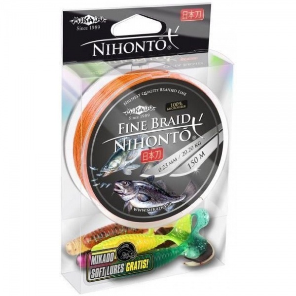 Шнур Mikado NIHONTO FINE BRAID, помаранчовий 150м 4,95кг