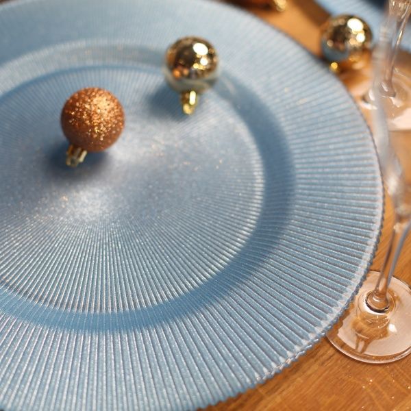 Блюдо Glimmer 33 см блакитне 