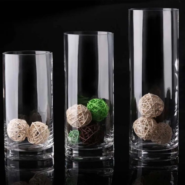 Ваза стеклянная Цилиндр прозрачная h40 d15 40 см 