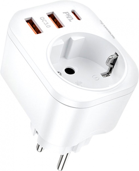 Мережевий зарядний пристрій Gelius Moxie GP-HC050 2USB (QC3.0) + Type-C (PD20W) White 