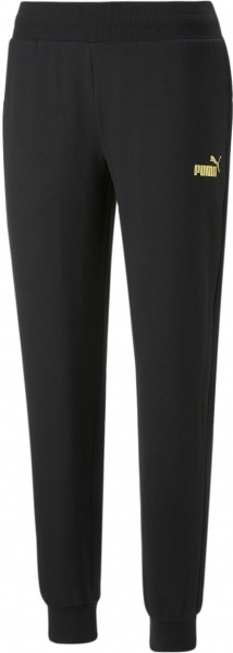Брюки Puma ESS+ METALLIC PANTS FL PUMA BLACK-GOLD F 84995901 р. L черный