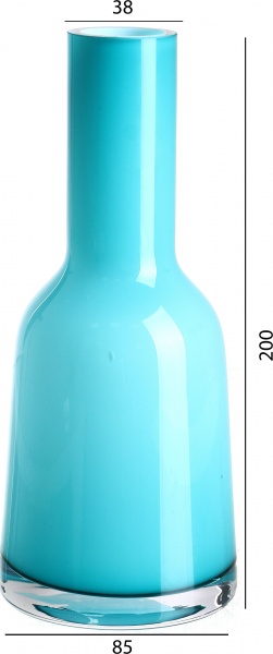 Ваза скляна Wrzesniak Glassworks Opal/Baltic Green 20 см морська хвиля 