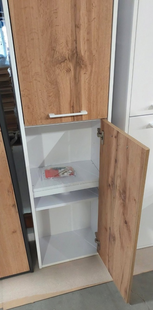 Пенал для ванной комнаты ЮВЕНТА Afina - 170 AfP-170 Белый + Дуб Вотан