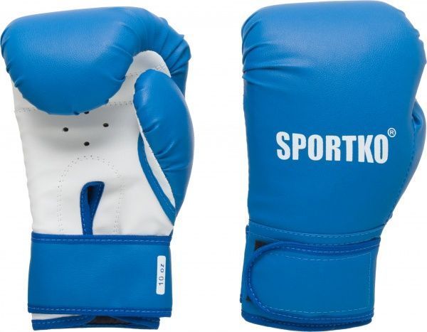 Боксерские перчатки SPORTKO 8oz голубой с белым