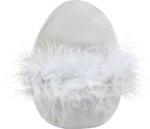 Фігурка декоративна Яйце пухнасте біле 11 см 947-023 Lefard
