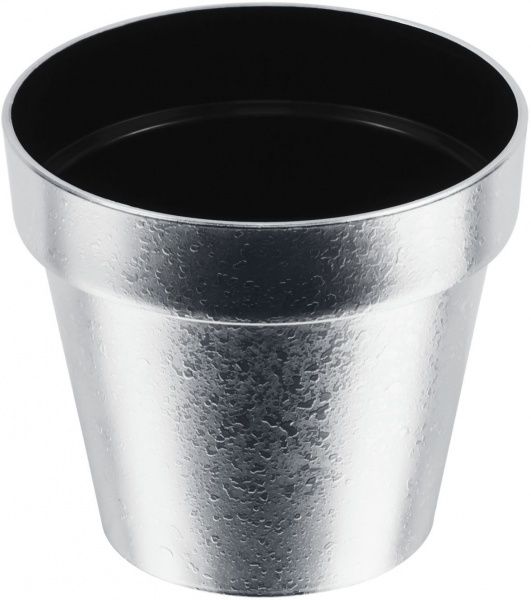 Горшок пластиковый Prosperplast Cube chrome круглый 3,5л темно-серебристый (71969) 