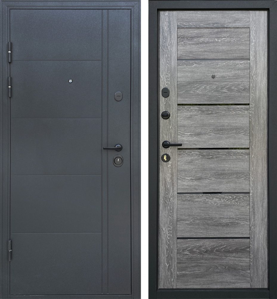 Дверь входная Двері БЦ Верховина-2 черный муар / царга шале 2050x960 мм правая