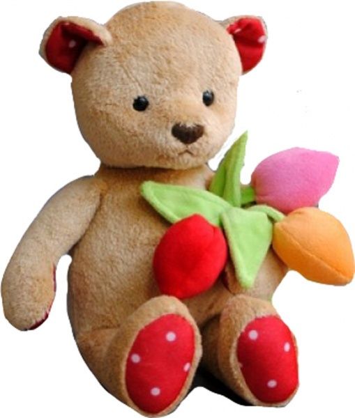 Мягкая игрушка Stip Медвеженок с тюльпанами 30 см 4840437602752