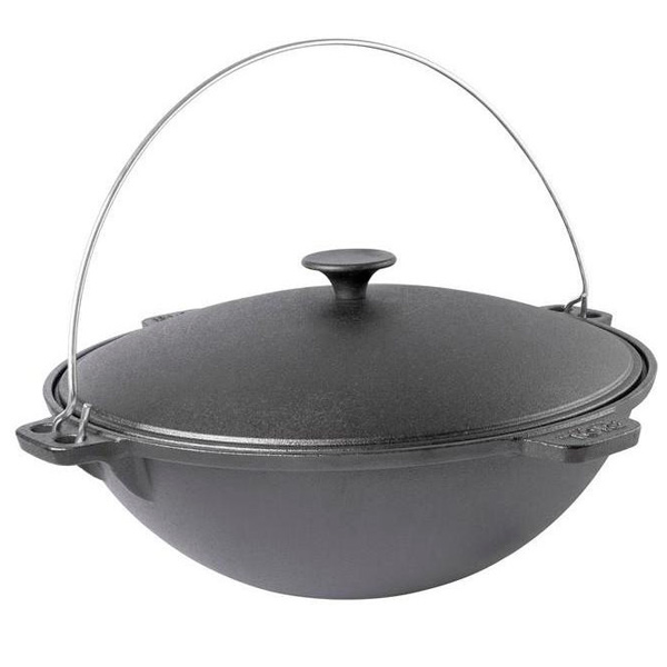 Казан Biol ø400 мм 250 мм 12 л татарський чавунний з дужкою та кришкою 0912